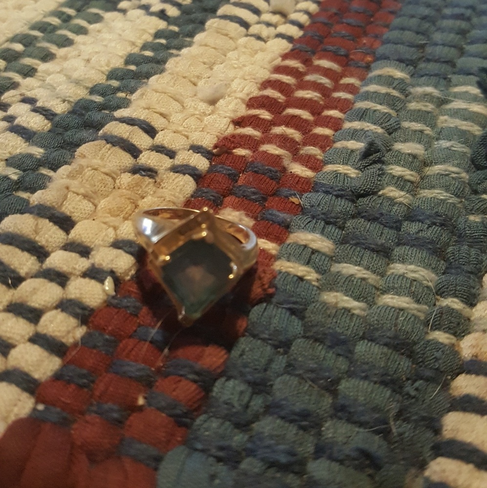 14k ring with blue topaz stone